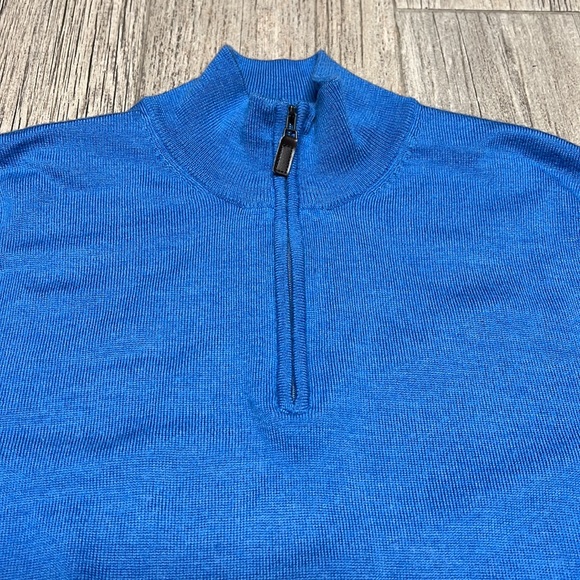 Jos. A Bank Mens Zip Up Pullover Sweater Blue Size L - Picture 2 of 8